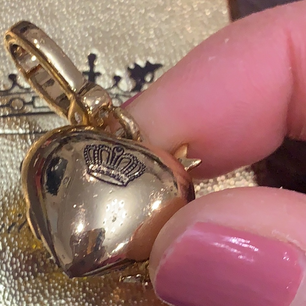 Juicy Couture YELLOW PAVE BANNER PUFF HEART CHARM SWAROVSKI CRYSTALS - Picture 12 of 16